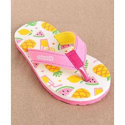 Cute Walk by Babyhug Flip Flops Fruits Print - Pink White (Strap Colour May Vary) - Image 11
