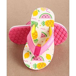 Cute Walk by Babyhug Flip Flops Fruits Print - Pink White (Strap Colour May Vary) - Image 14