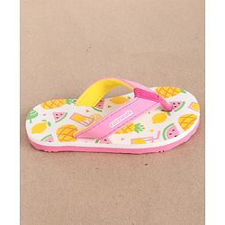 Cute Walk by Babyhug Flip Flops Fruits Print - Pink White (Strap Colour May Vary) - Image 4