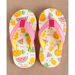 Cute Walk by Babyhug Flip Flops Fruits Print - Pink White (Strap Colour May Vary) - Image 7