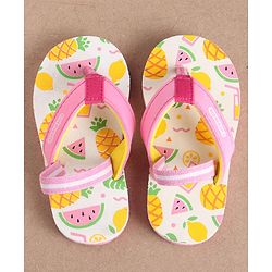 Cute Walk by Babyhug Flip Flops Fruits Print - Pink White (Strap Colour May Vary) - Image 8