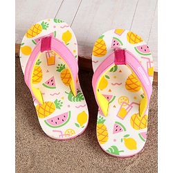 Cute Walk by Babyhug Flip Flops Fruits Print - Pink White (Strap Colour May Vary) - Image 9