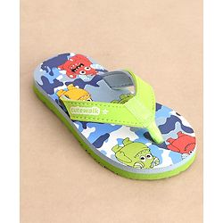 Cute Walk by Babyhug Flip Flops Monster Print - Green - Image 3