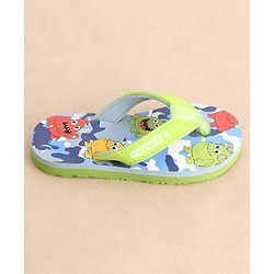 Cute Walk by Babyhug Flip Flops Monster Print - Green - Image 4