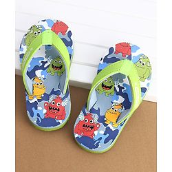 Cute Walk by Babyhug Flip Flops Monster Print - Green - Image 8
