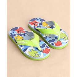 Cute Walk by Babyhug Flip Flops Monster Print - Green - Image 9