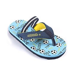 Cute Walk by Babyhug Slip Flop Flops with Back Strap & Football Print - Blue - Image 4