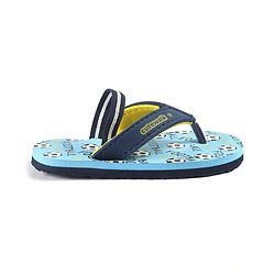 Cute Walk by Babyhug Slip Flop Flops with Back Strap & Football Print - Blue - Image 5