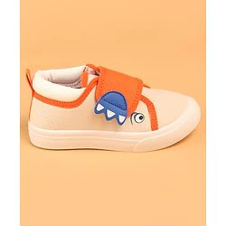 Cute Walk by Babyhug Slip On Casual Shoes with Velcro Closure - Beige & Orange - Image 4