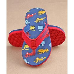 Cute Walk by Babyhug Slip On Flip Flops JCB Print - Blue - Image 16
