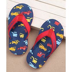 Cute Walk by Babyhug Slip On Flip Flops JCB Print - Blue - Image 19
