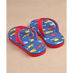 Cute Walk by Babyhug Slip On Flip Flops JCB Print - Blue - Image 29