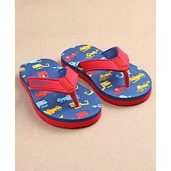 Cute Walk by Babyhug Slip On Flip Flops JCB Print - Blue - Image 30