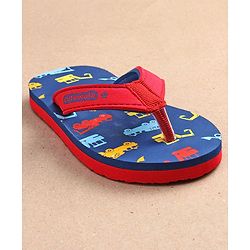 Cute Walk by Babyhug Slip On Flip Flops JCB Print - Blue - Image 4