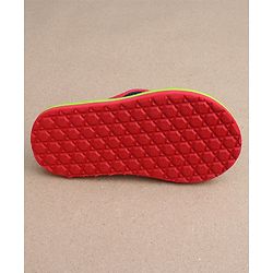 Cute Walk by Babyhug Slip On Flip Flops with Monster Print - Red & Green - Image 11