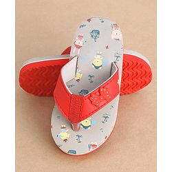 Cute Walk by Babyhug Slip On Style Anchor Graphics & Bow Applique Flip Flops - Grey - Image 6